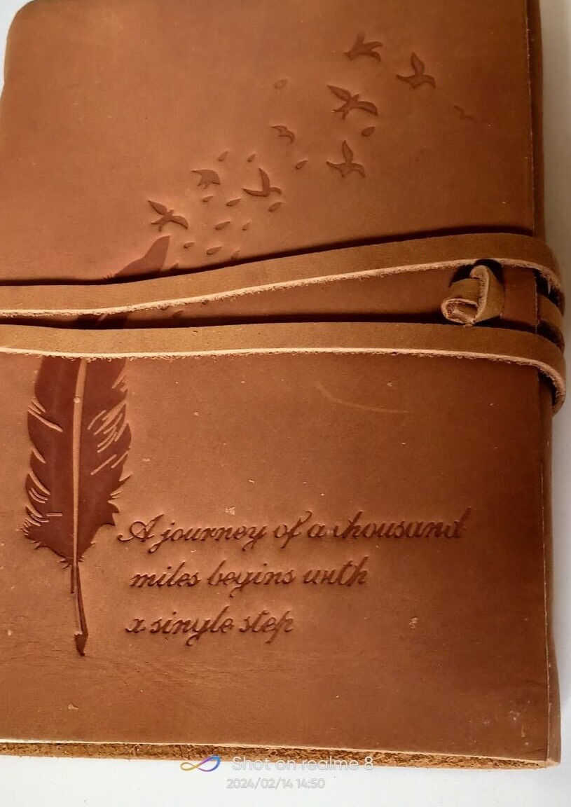 Leather Journal Handmade Leather bound Writing Notebook Custom Recycled Paper fs
