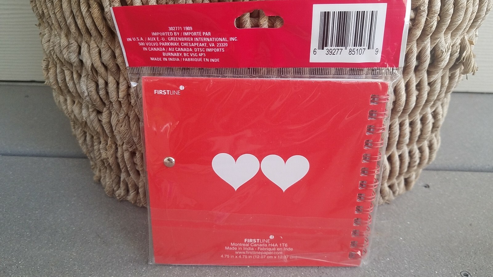 HEARTS memo book with pen notebook notepad spiral bound by FirstLine