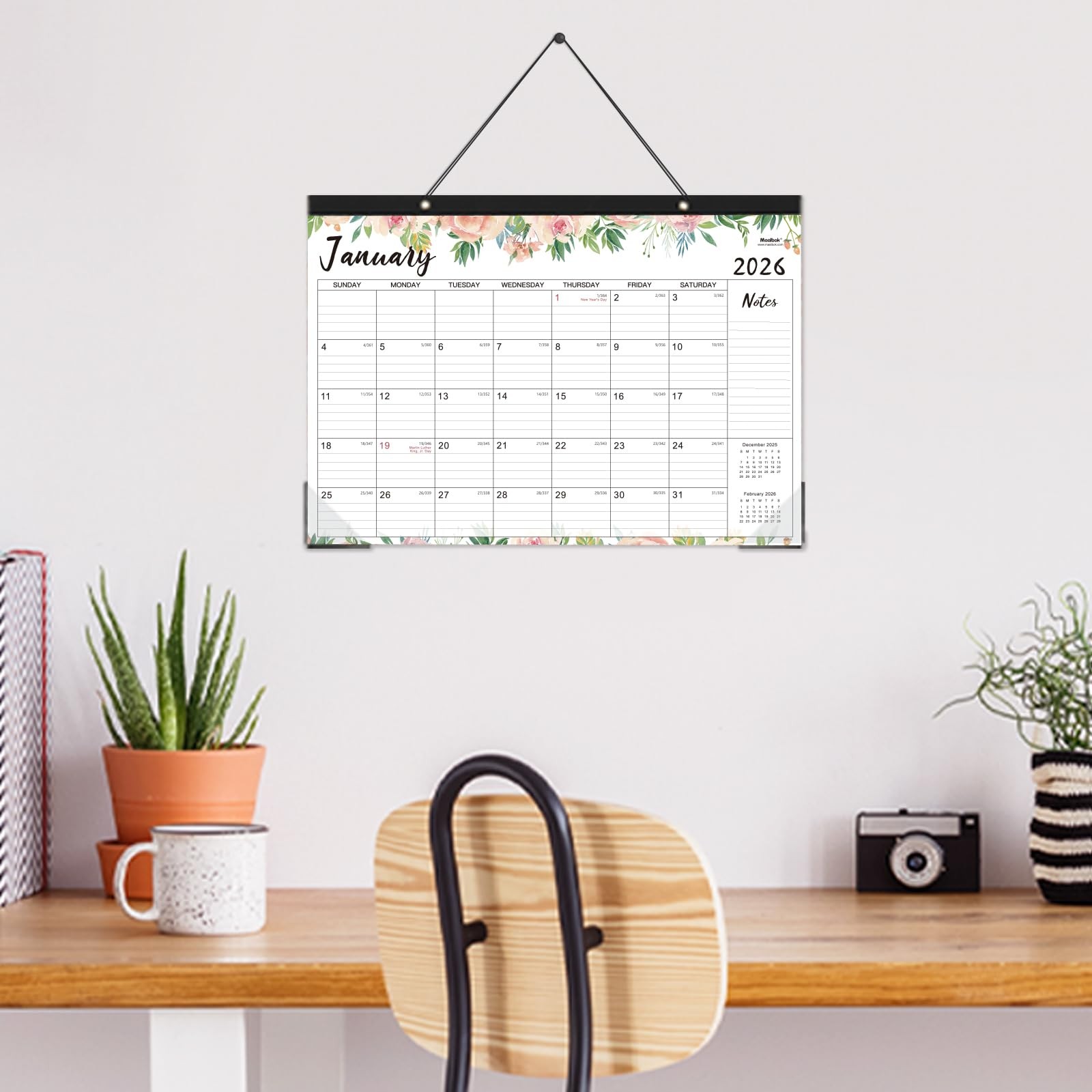 2026 Desk Calendar – Jan 2026 – Dec 2026, 12 Months Large Monthly 17″ x 12″