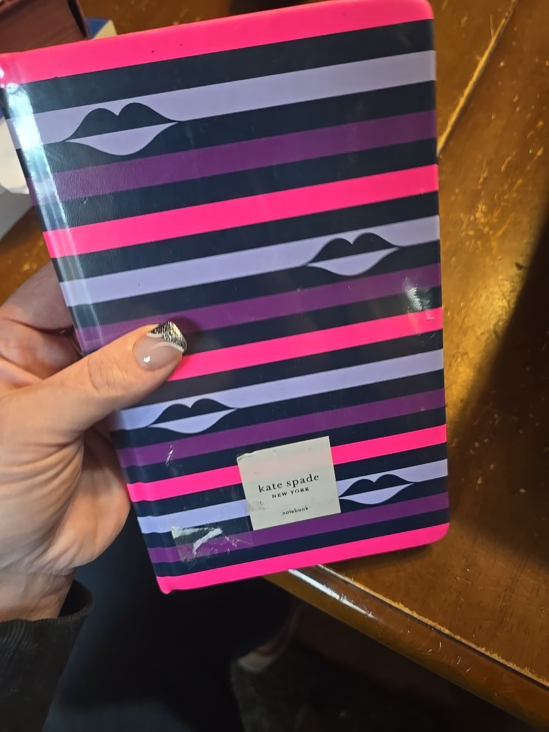 Sealed NEW LIPS STRIPE KATE SPADE TAKE NOTE LARGE NOTEBOOK JOURNAL 168 PG LINED