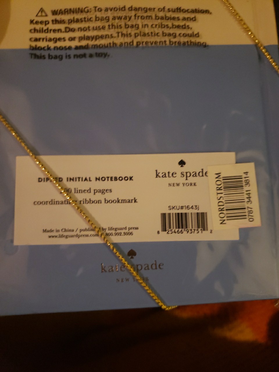 Kate Spade New York Dipped Notebook J Unopened