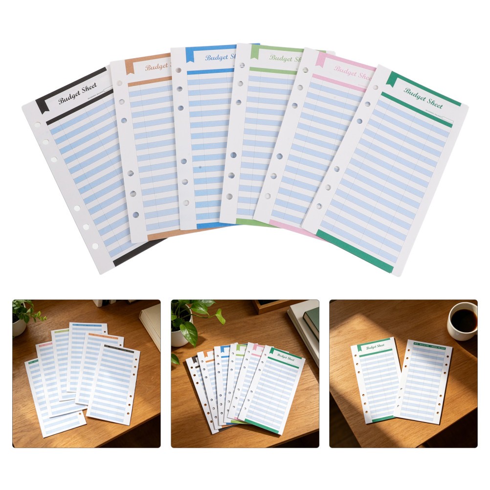 Multi Color Budgeting Binder Refills A6 Planner Inserts for Expense Tracking