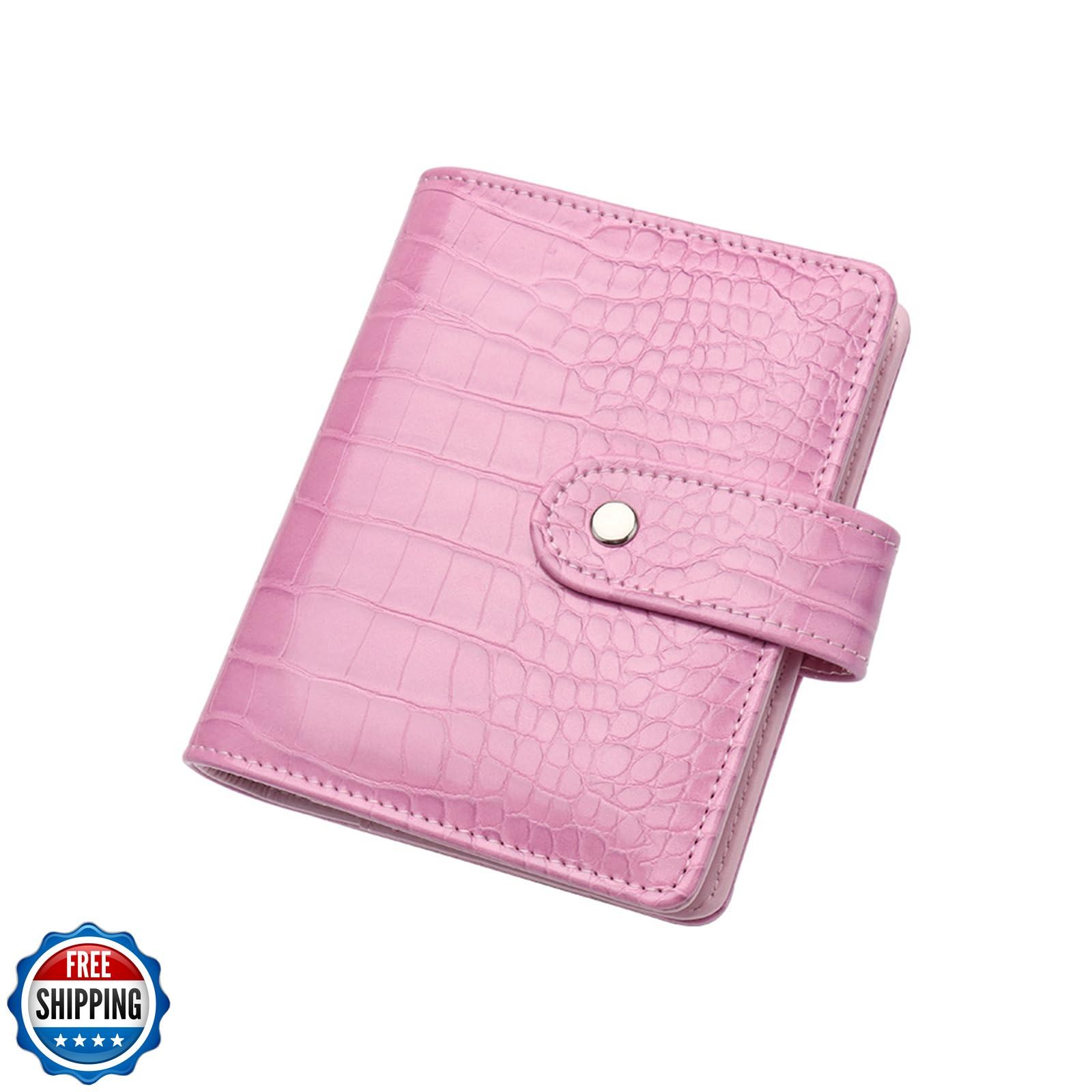 NatSumeBasics Pink A7 Binder Wallet Cash Envelopes Budget Binder 4.7″x5.7″ Cr