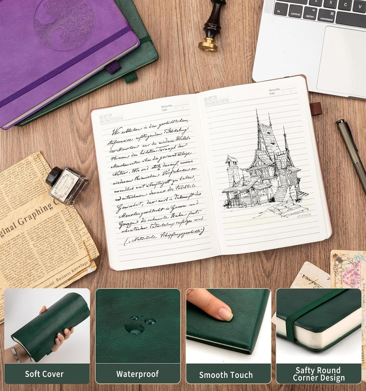 Stylish A5 Leather Notebook – 256 Pages for Writing, Journaling & Planning