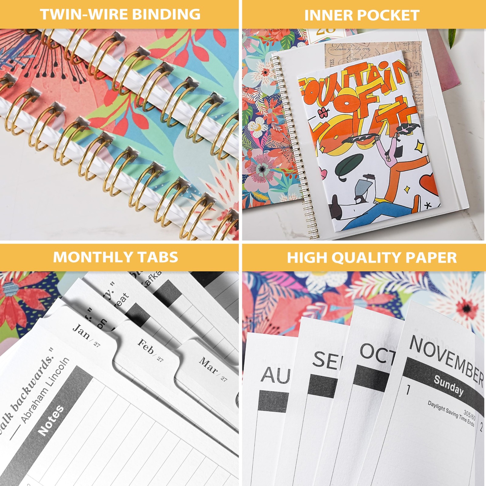 Monthly Planner 2026-2028 – 2 Year 2026-2028, 9″ x 11″, Multicolor