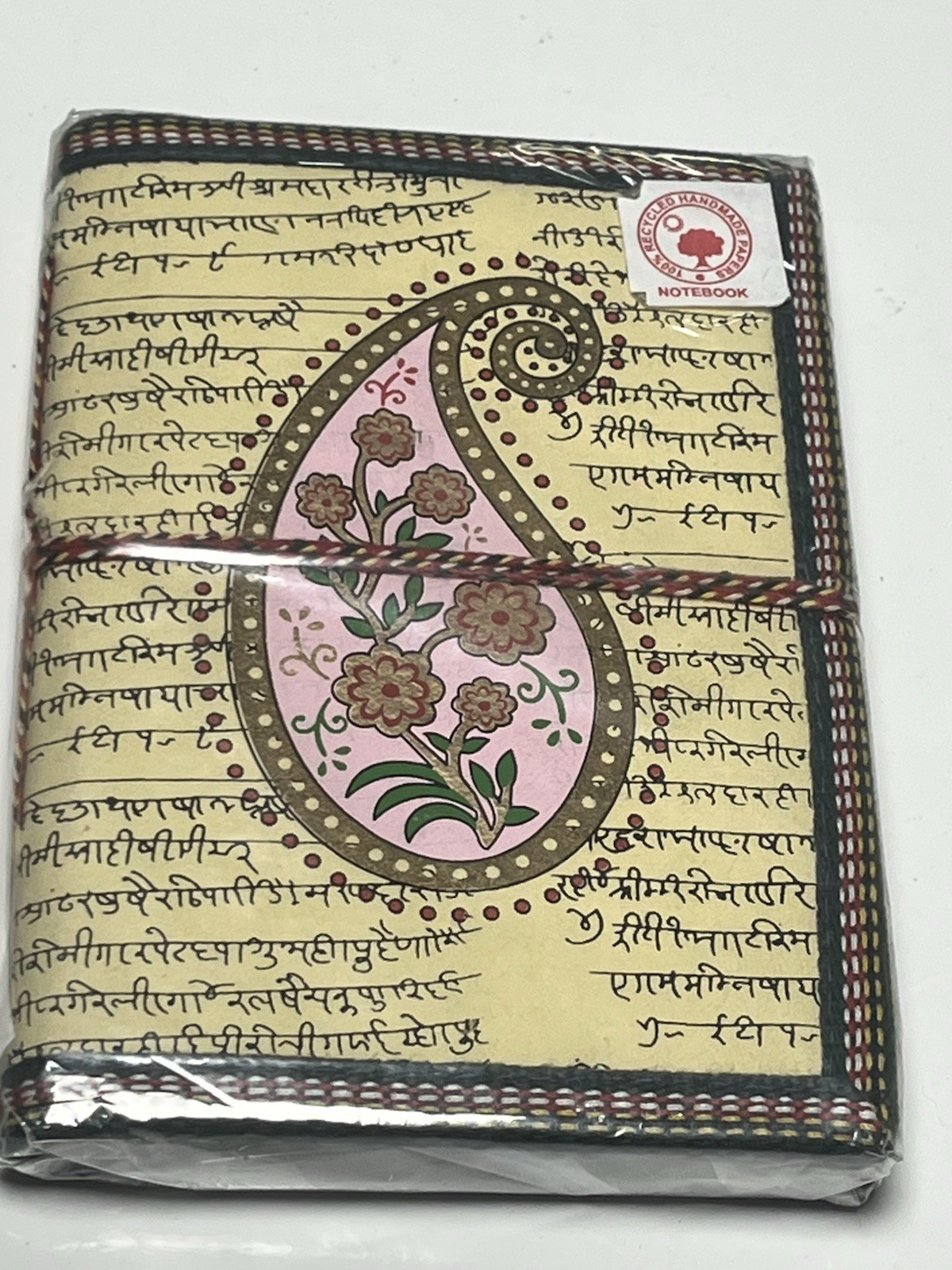 Recycled Hand Made Notebook New With Cloth Edges And Paisley Design