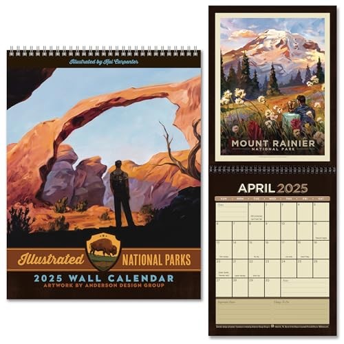 Americanflat 2025 Wall Calendar – Scenic National 10×13, Park