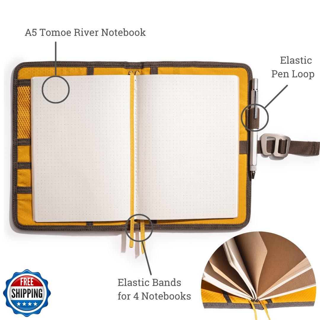 LOCHBY Field Journal A5 Planner Cover | Water Resistant Waxed Canvas | Pen Lo