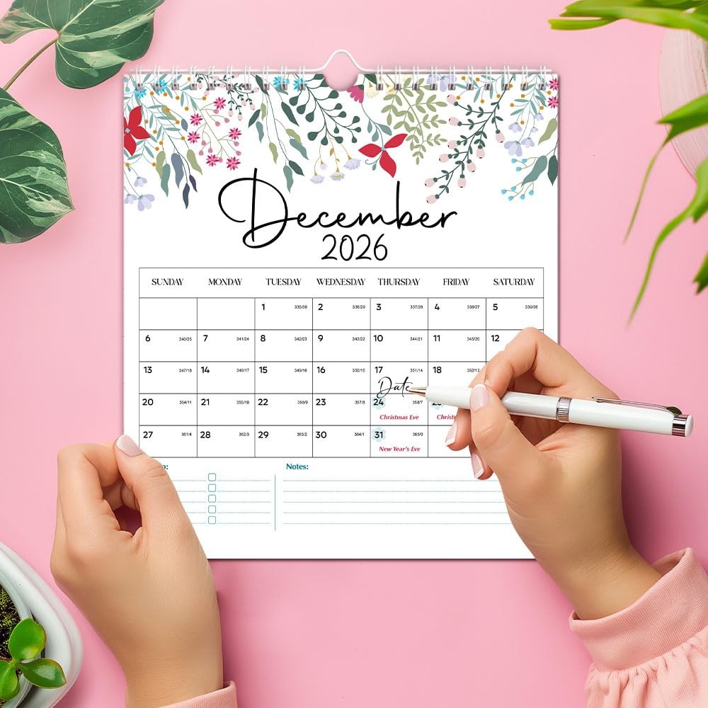 Wildflower 2026 Wall Calendar, March 2026 – Feb 2027, Dates Bright Botanical