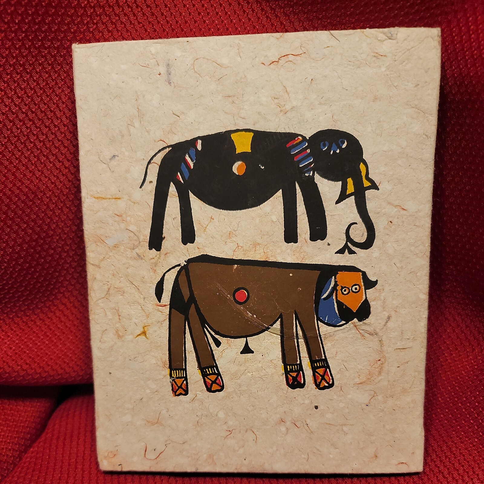 6″ x 8″ 80 Page JOURNAL hand painted RECYCLED thick cardstock fiber paper diary