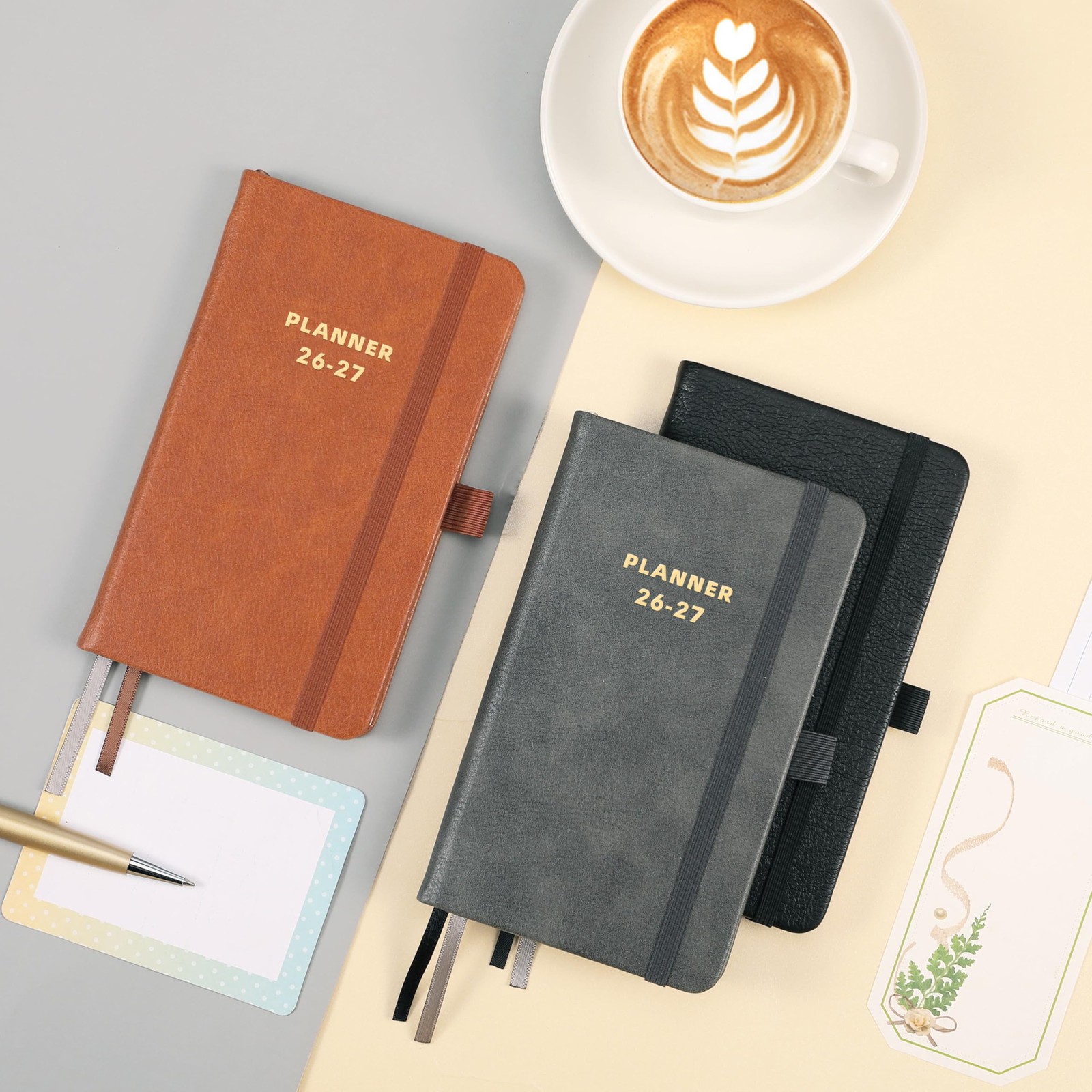 Pocket Calendar 2026-2027 – for 6.4 x 3.9 x 0.7 inches, Grey