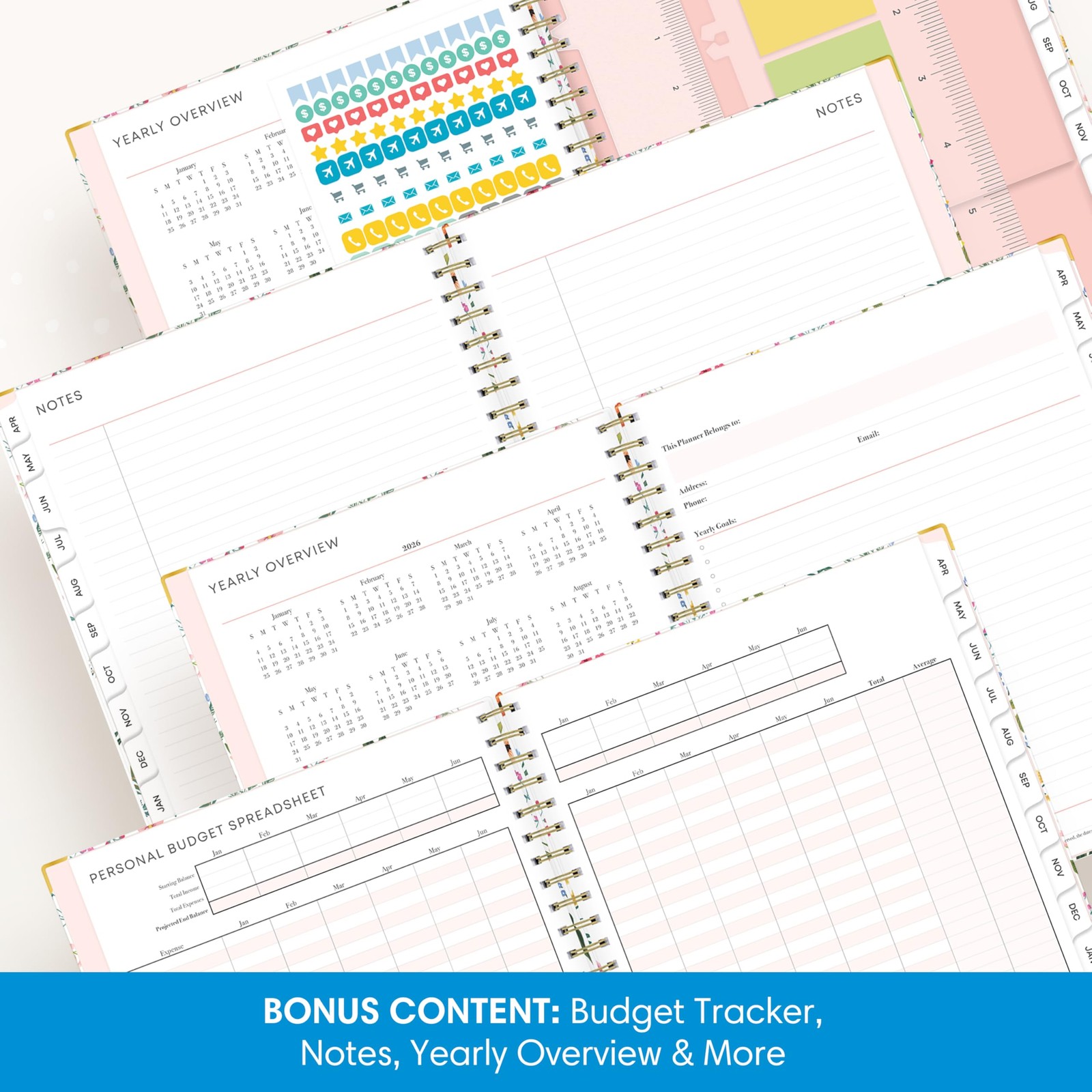 15 Month 2026-2027 Weekly and Monthly Academic Year Planner Calendar, April 2…
