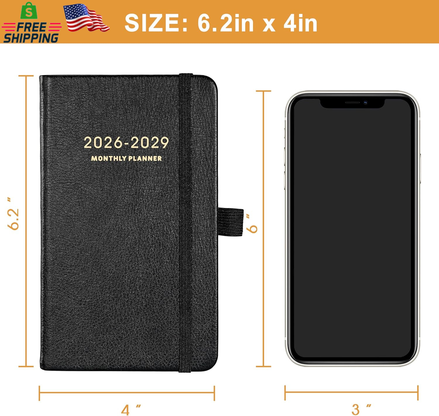 2026-2029 Pocket Planner – 3 Year Monthly Planner 2026-2029, Jul.2026 – Jun.2029