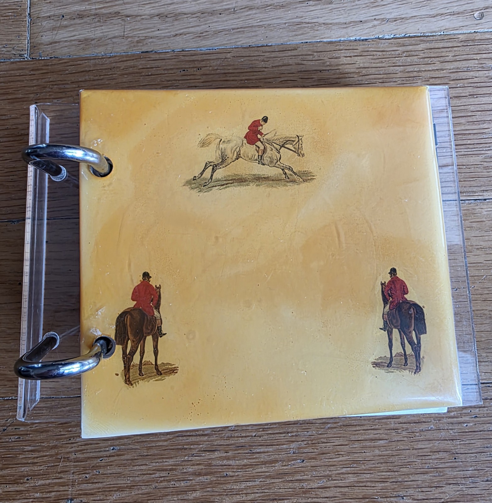Vintage Equestrian Horse Acrylic Address Book Phone Binder Unused