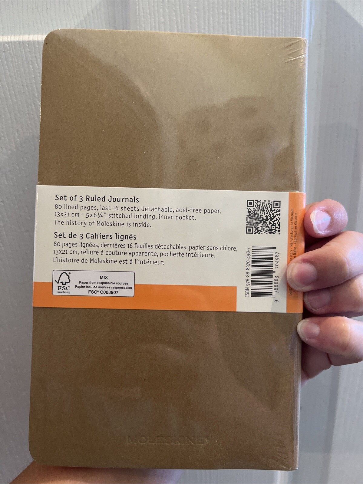 Moleskine Cahiers Collection Ruled Journals 5″ x 8.25″ Kraft Brown Set Of 3