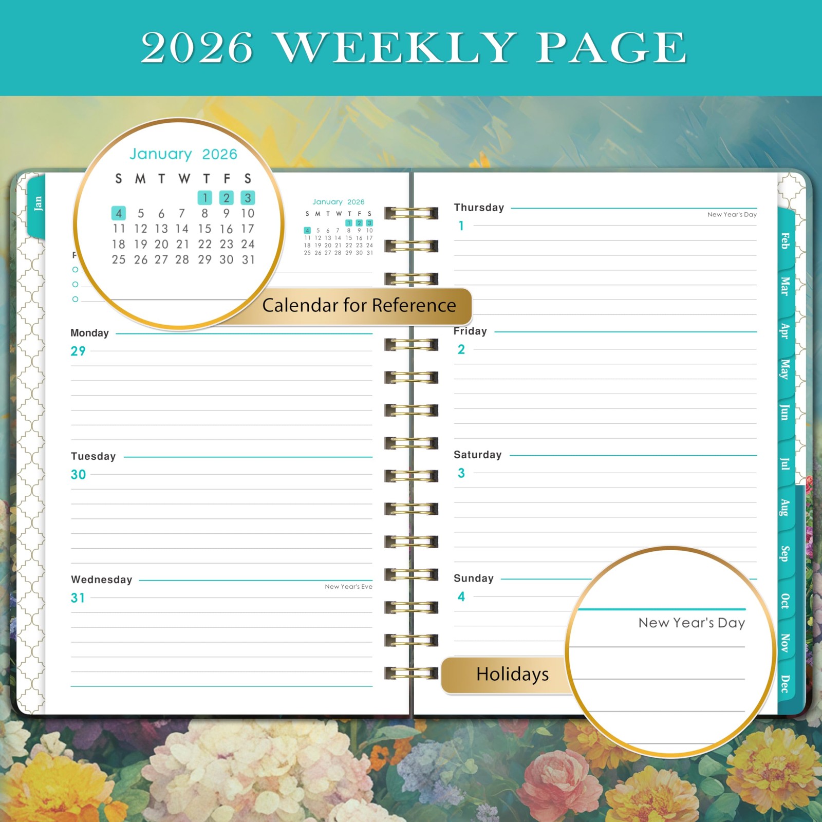 2026 Planner – Planner 2026, January – December Weekly Monthly 6.4 x 8.5, wi…