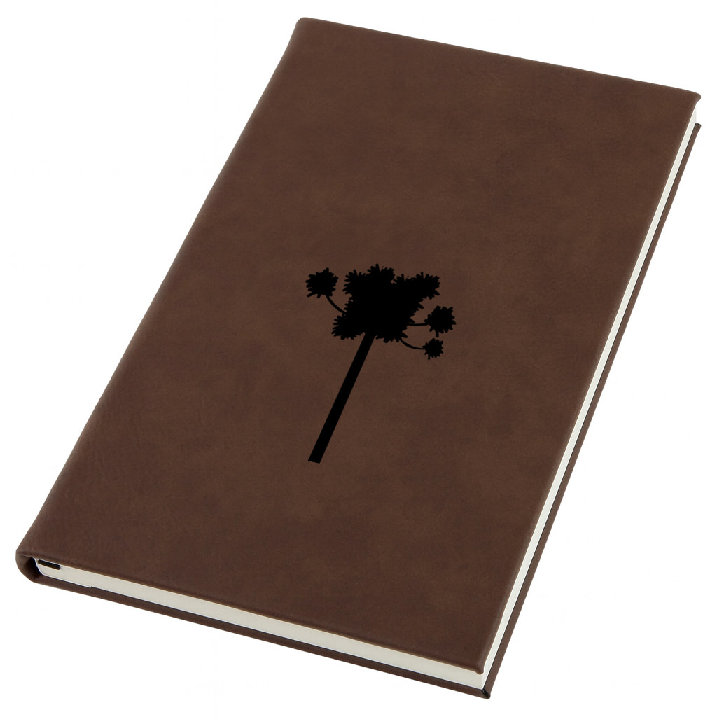 Cork Tree Engraved Leather Journal, Personal Planner with Lined Pages