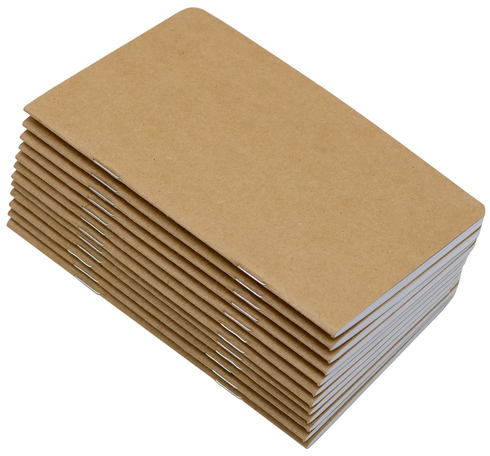 12 Pack Pocket Notebooks Blank Brown Cover Journals 64 Pages 5.5×3.5 Inch
