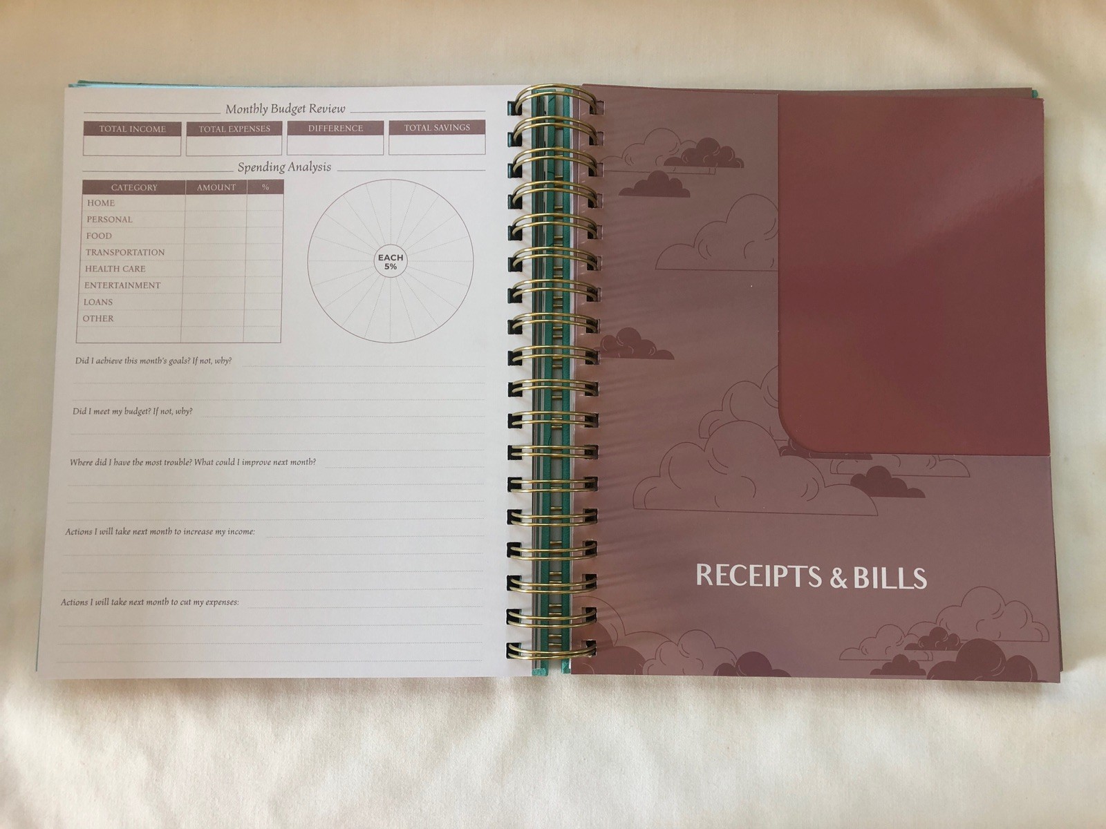 Legend Planner Monthly Orangizer Planner Mint Green New Undated