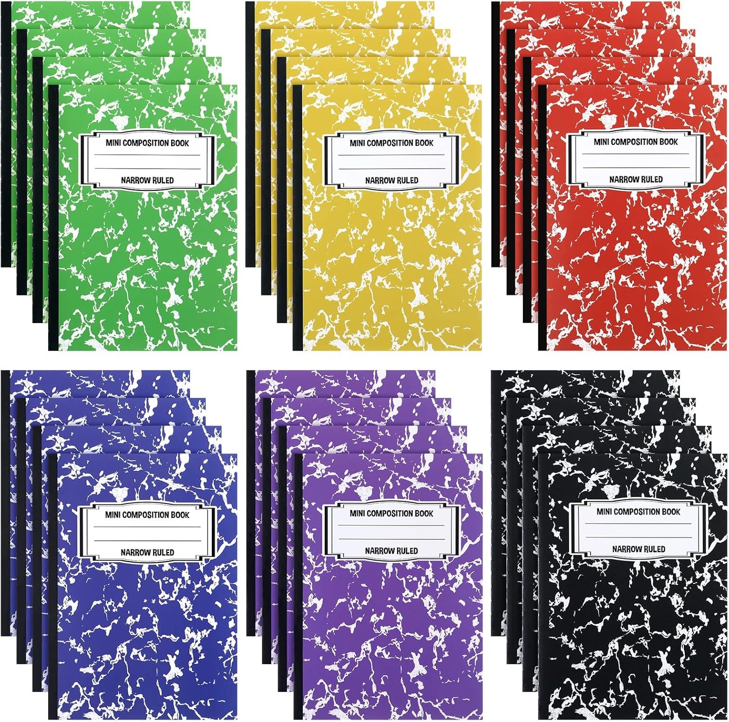 Eersida 24 Pieces Mini Composition Notebook Books Small Marble