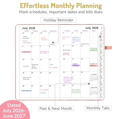 Pocket Planner 2026-2027, Weekly Monthly Planners for Purse, 3.5″ x 6″, July 202