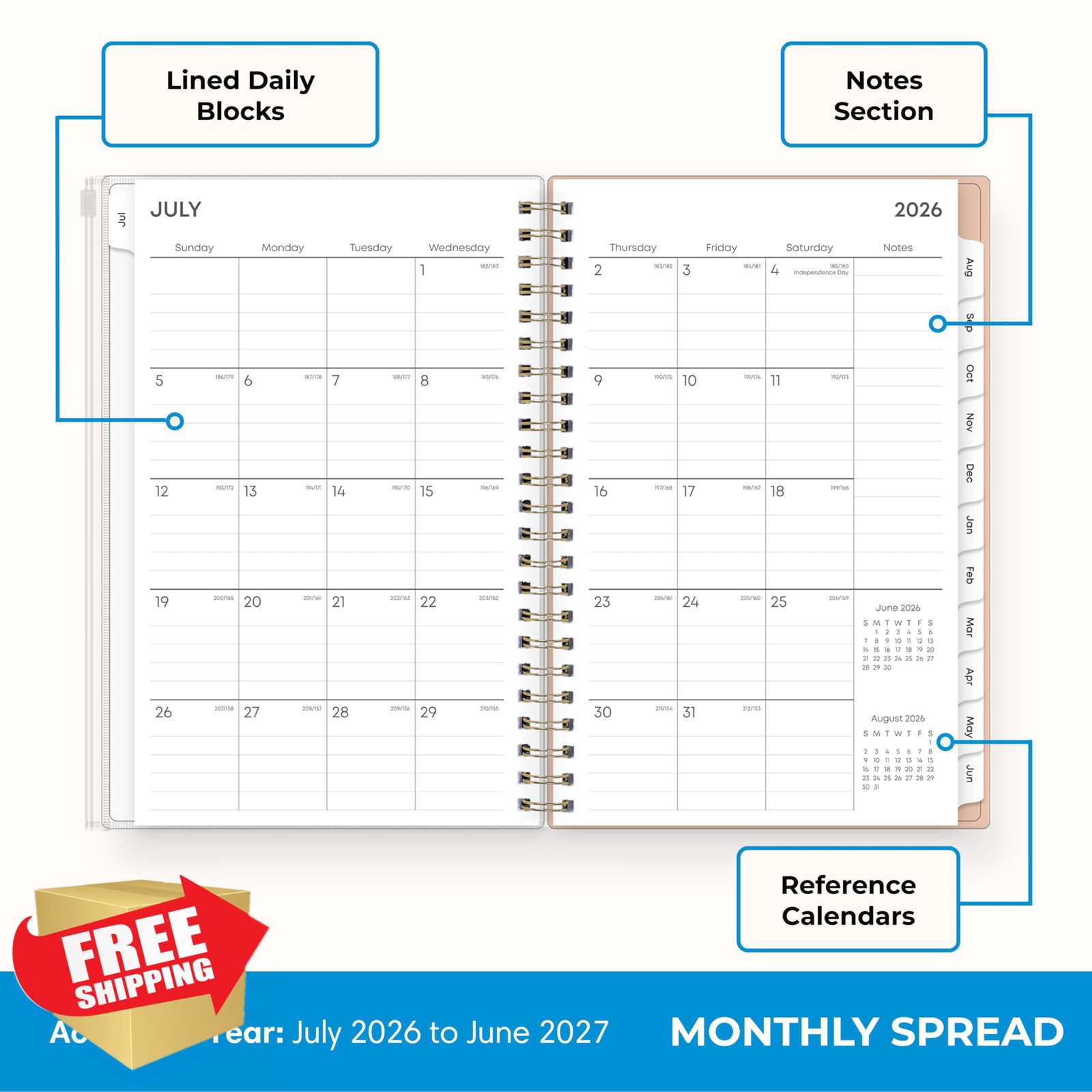 Blue Sky Planner 2026-2027 Weekly Monthly 5″x8″