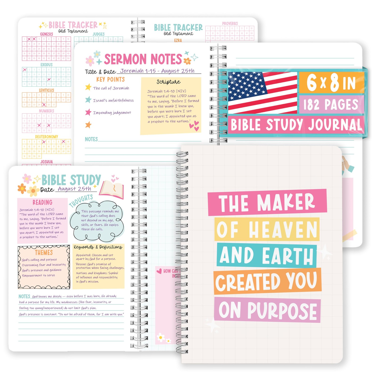 Guided Bible Study Journal for Women – 6 x 8 inches, Beige