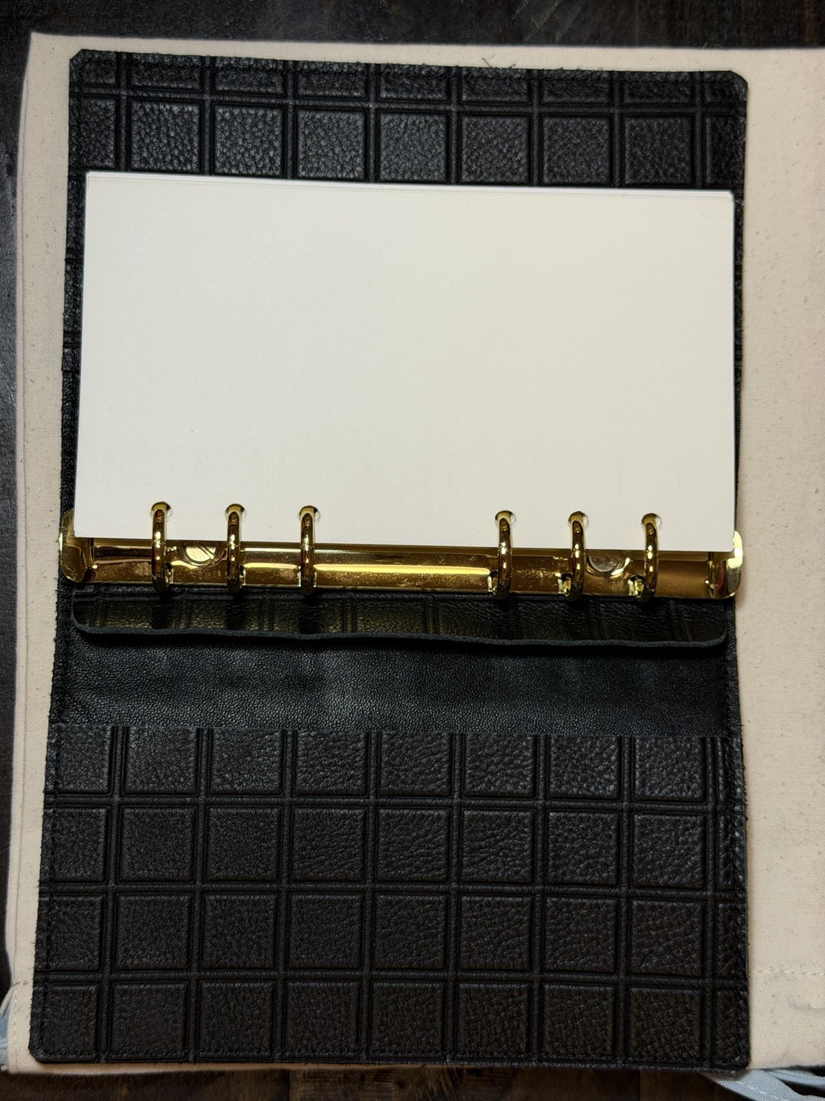 Handmade Genuine Leather Personal Size Ring Binder Planner Black 20mm Rings