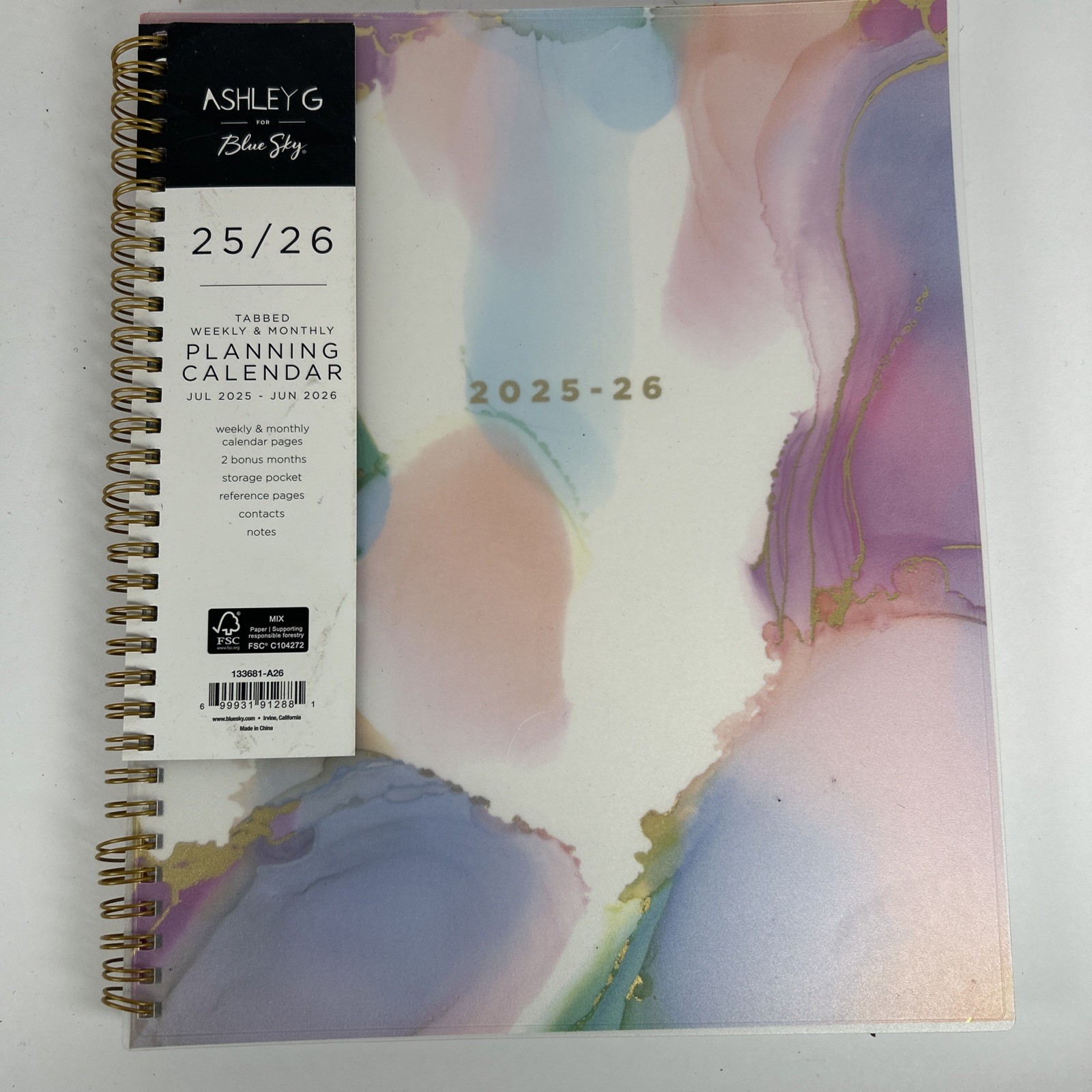 2025-2026 Blue Sky Weekly Monthly Academic Planner 8-1/2″ x 11″ July-June