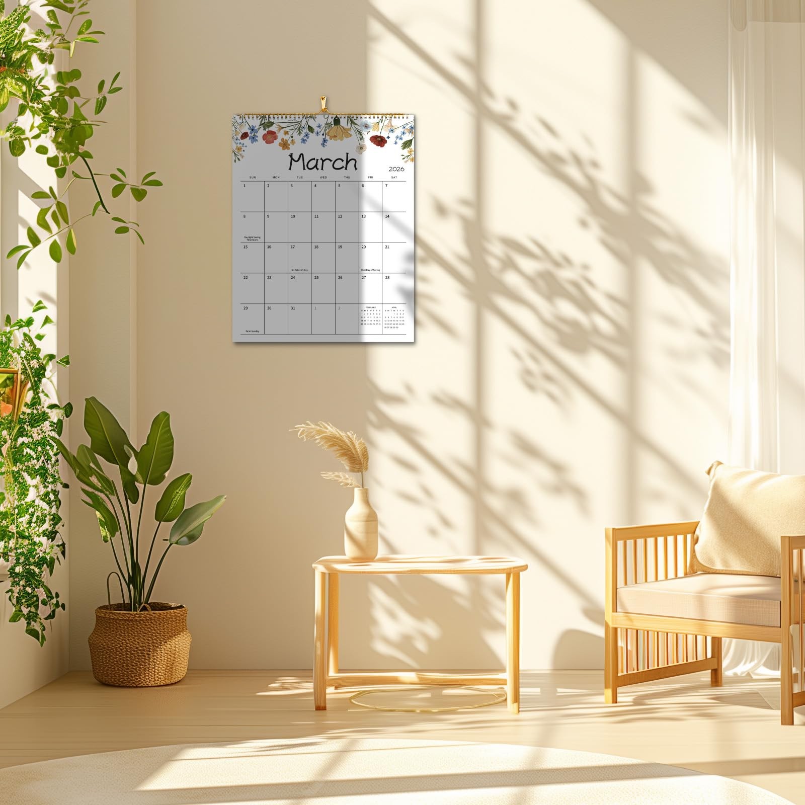 Wall Calendar 2026-2027 – 15″ x 12″ Monthly 15×12 inches, colourful