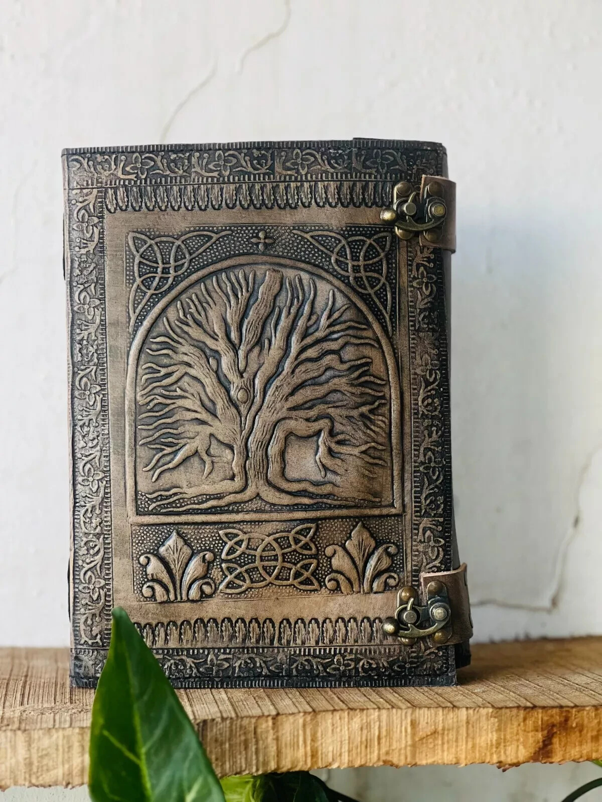 600 Pages large Pure Refined Leather Journal, Tree Of Life, Leather Notebook