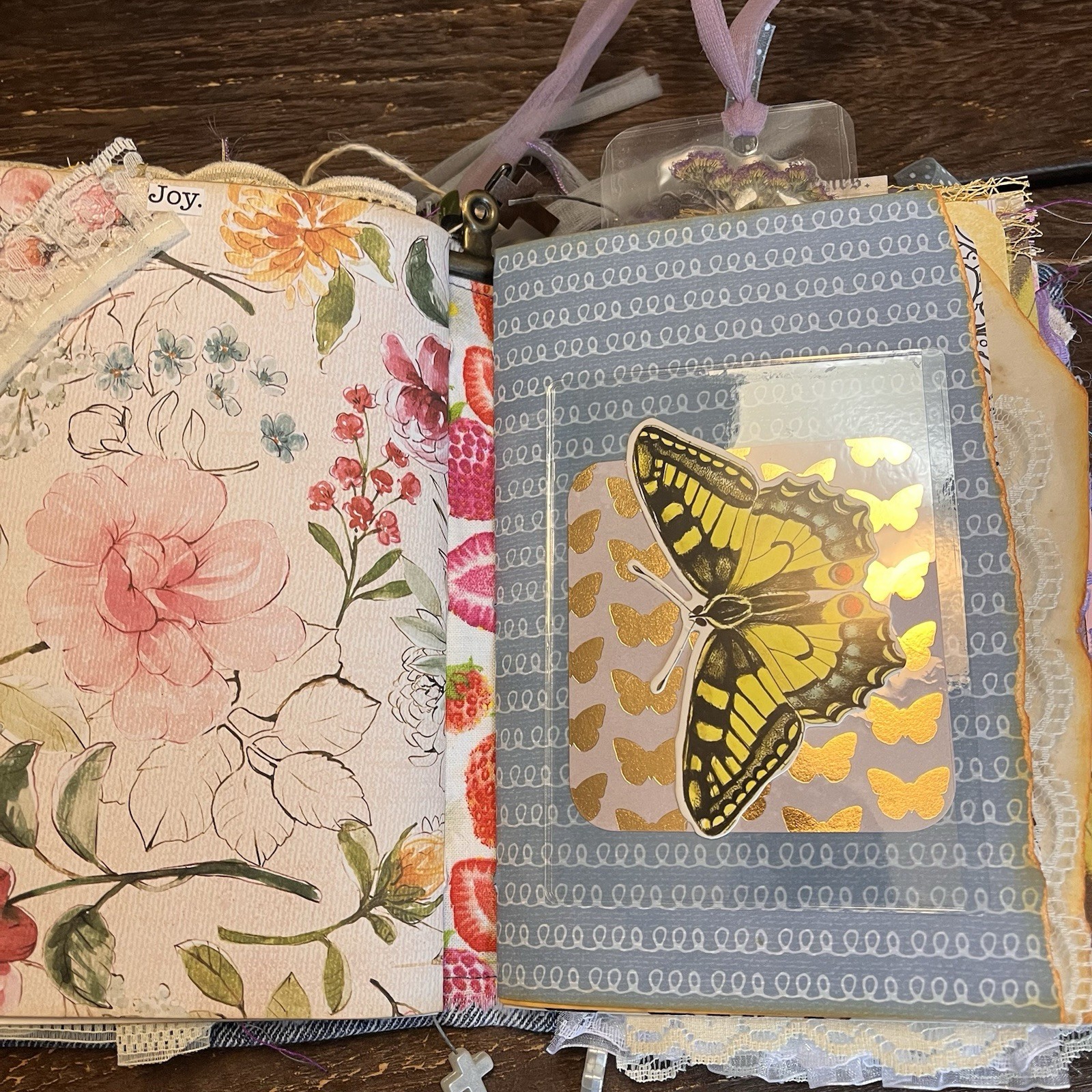 Junk Journal Floral Faith Christian Boho Denim Cottage Core 3 Sig Softcover
