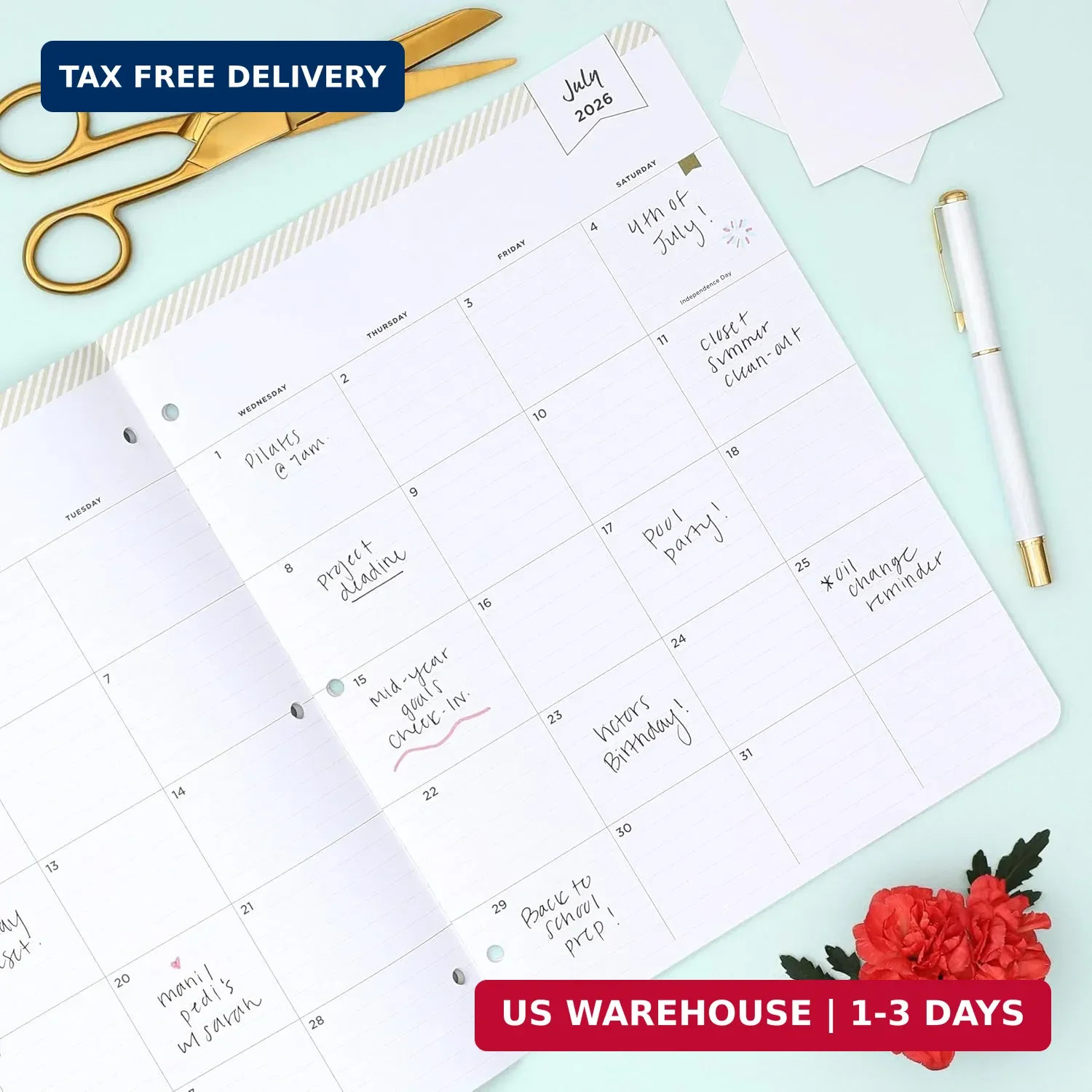Blue Sky Day Designer 2026-2027 Monthly Academic Year Planner Calendar, July 202