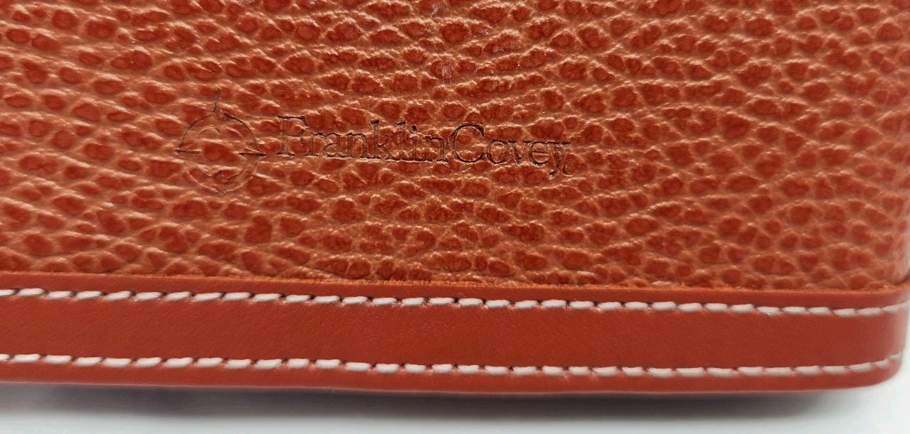 Clutch FRANKLIN COVEY Orange LEATHER Photo Album *Matches Planner/Binder*Purple