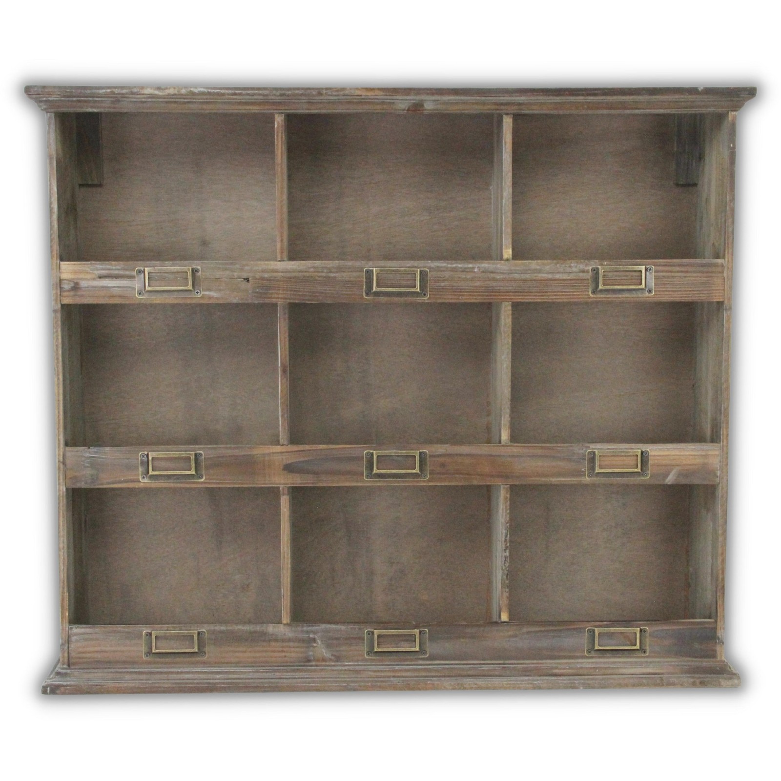 27″ Dark Brown Solid Wood Wall Mounted Display Stand
