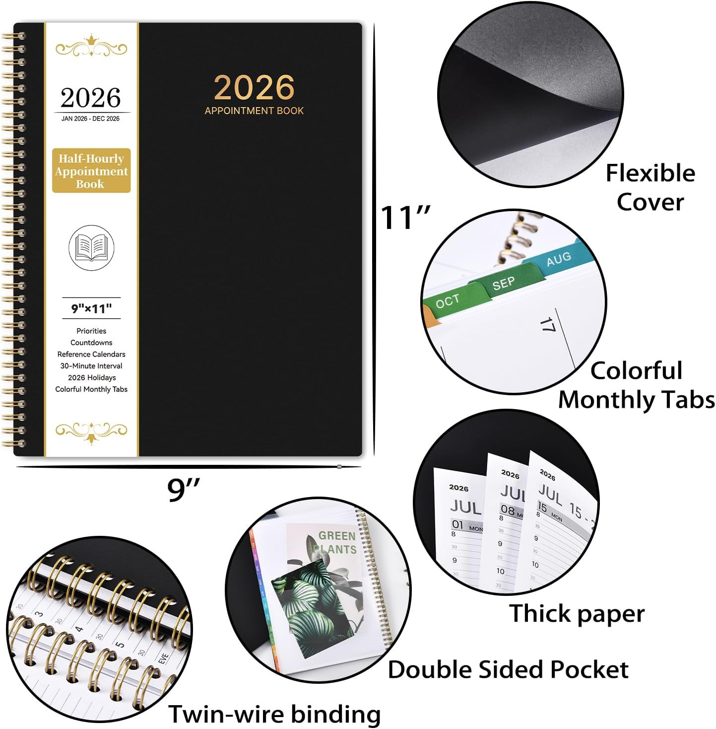 2026 Appointment Book/Planner – 2026 Planner Large 9″ X 11″, Jan 2026 – Dec 2026