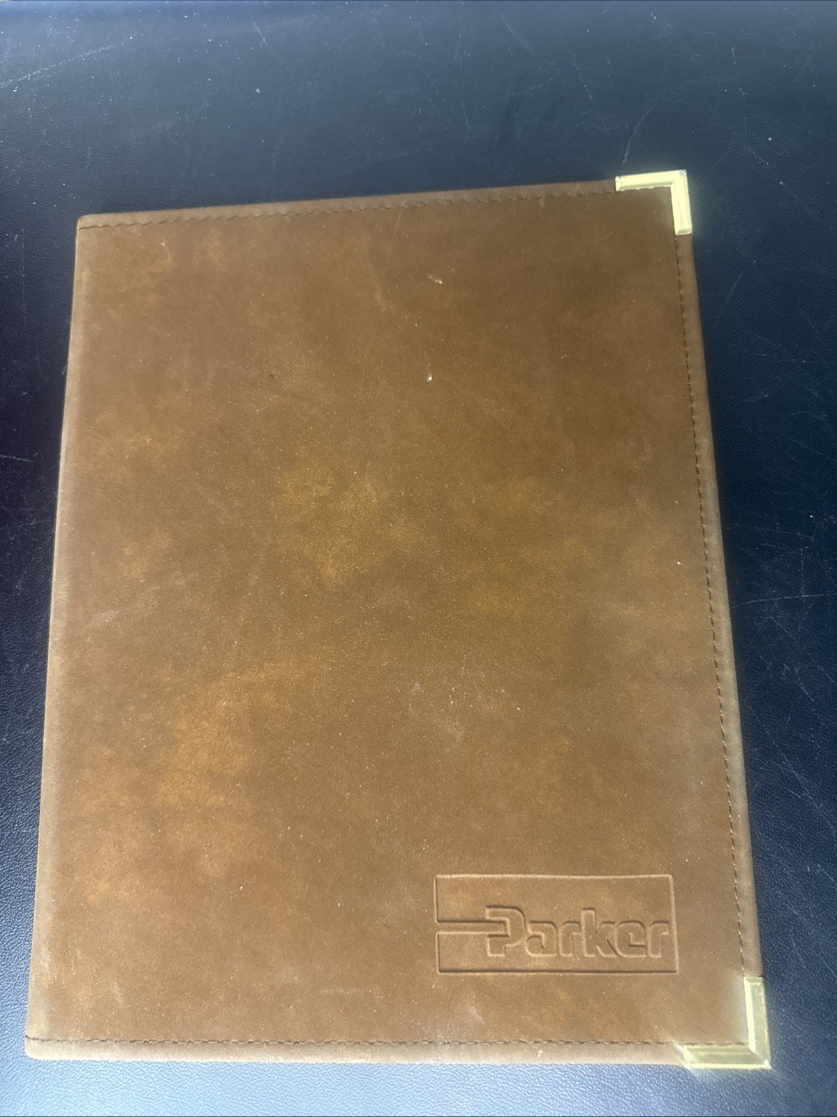 Vintage Parker Brown Suede Portfolio Folder Made In U.S.A. 12″