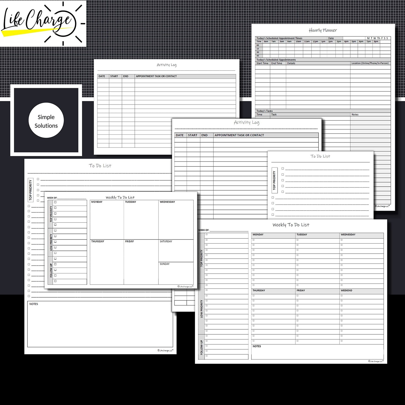 Hourly Planner Notepad. 60 Page Planning Pad w/Appointment Time Block, Task L…