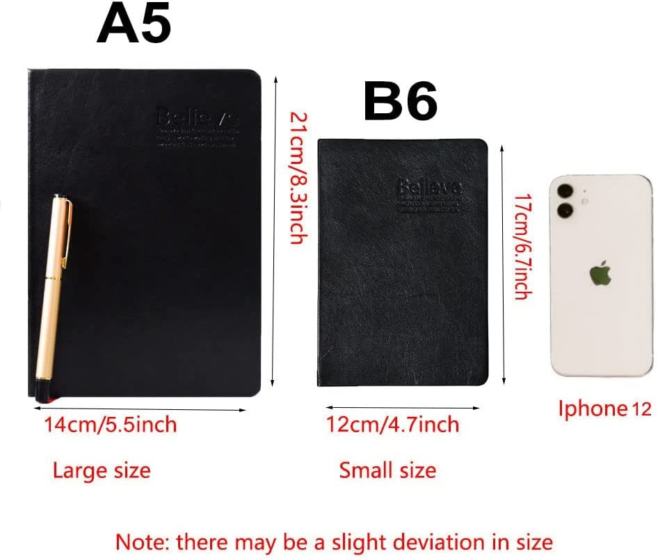 Thick Leather Writing Journal 720 Pages Lined Paper B6Hardcover Notebook College