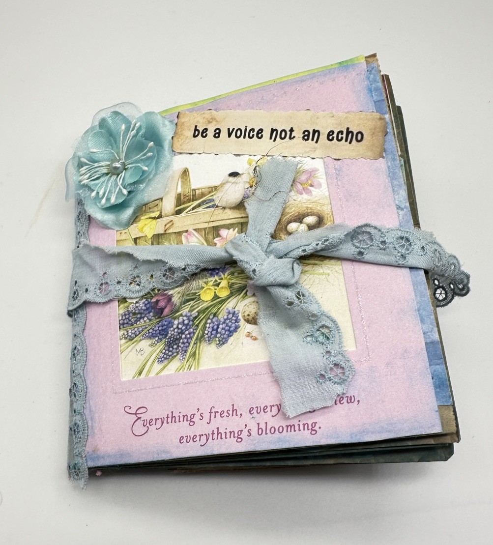 Hand Made Junk Journal Be A Voice Not An Echo. Medium Is Brown Paper Bags