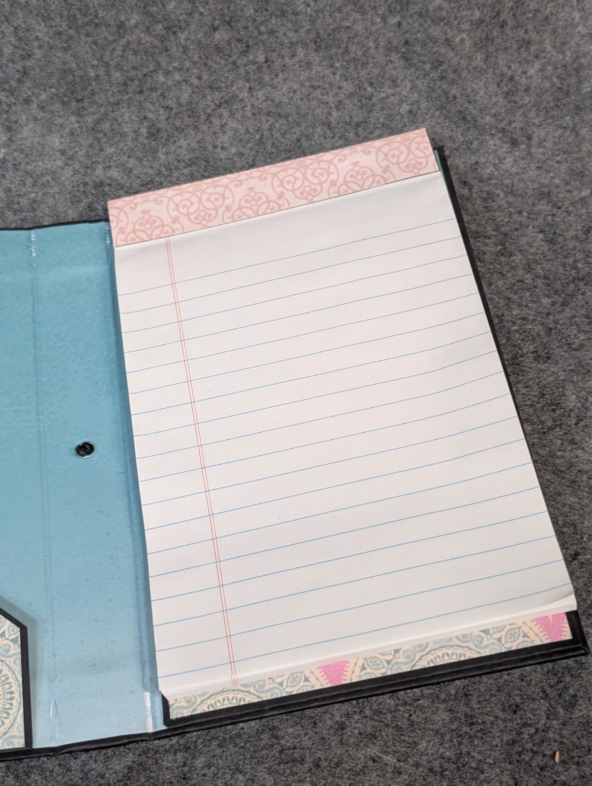 Handmade Paper Journal Flower print 4″x6″, Grocery List / Notepad Organizer