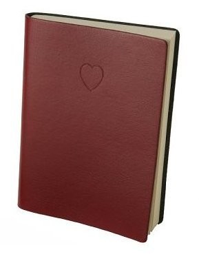 Eccolo Red Embossed Heart Writing Journal Notebook, 256 Lined Pages, Flexible