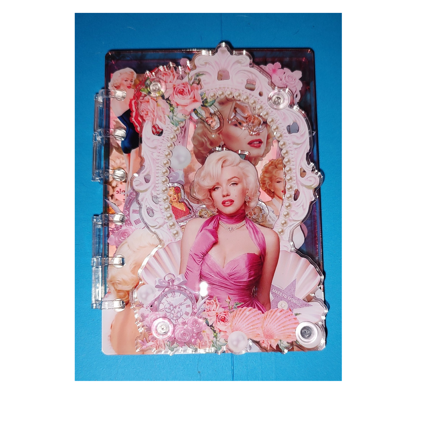 New! Marilyn Monroe A7 Size Acrylic Iconic Collage Shaker Notebook With Paper