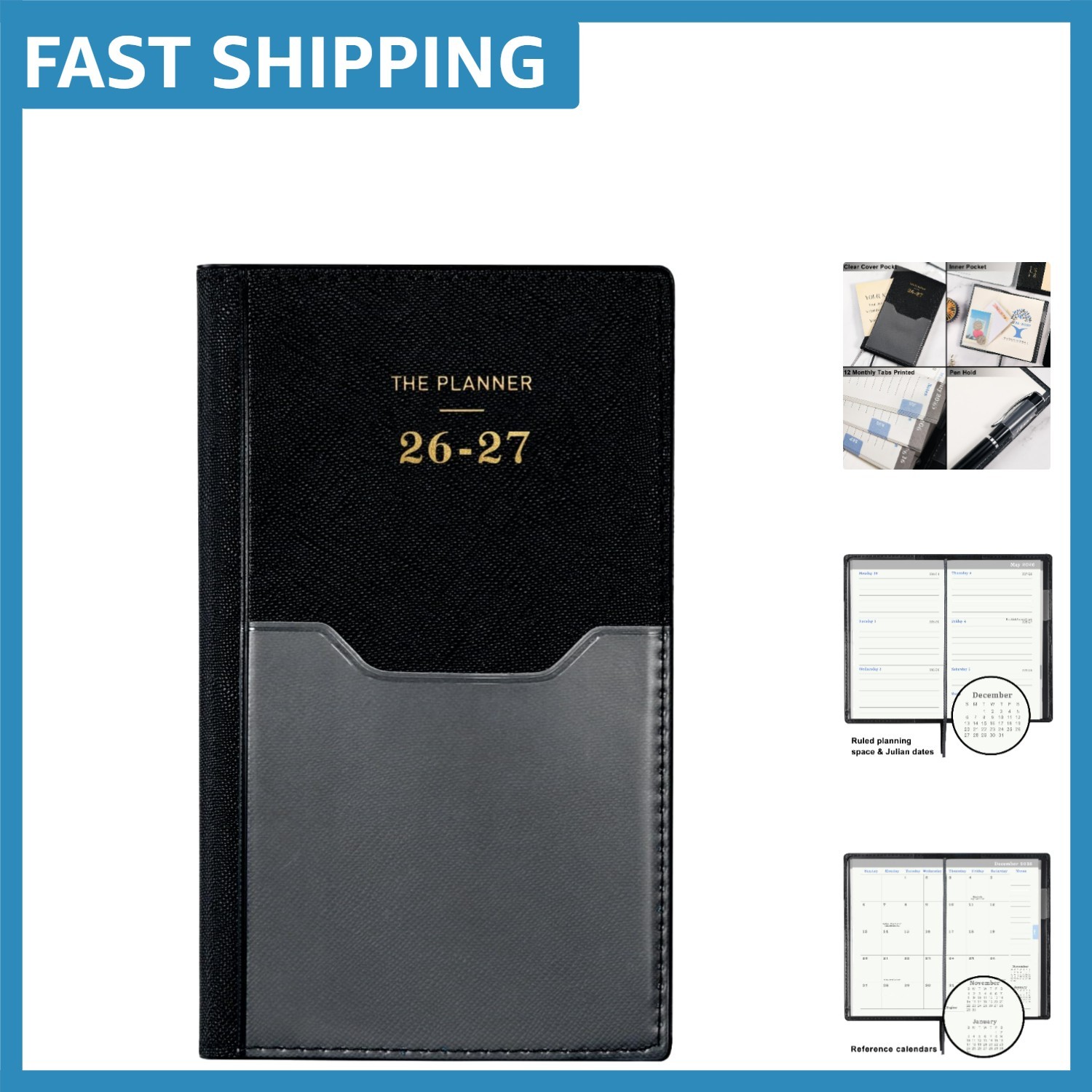 Luxurious 6.4″ x 3.8″ Weekly & Monthly Planner – Perfect Purse-Sized Organizer