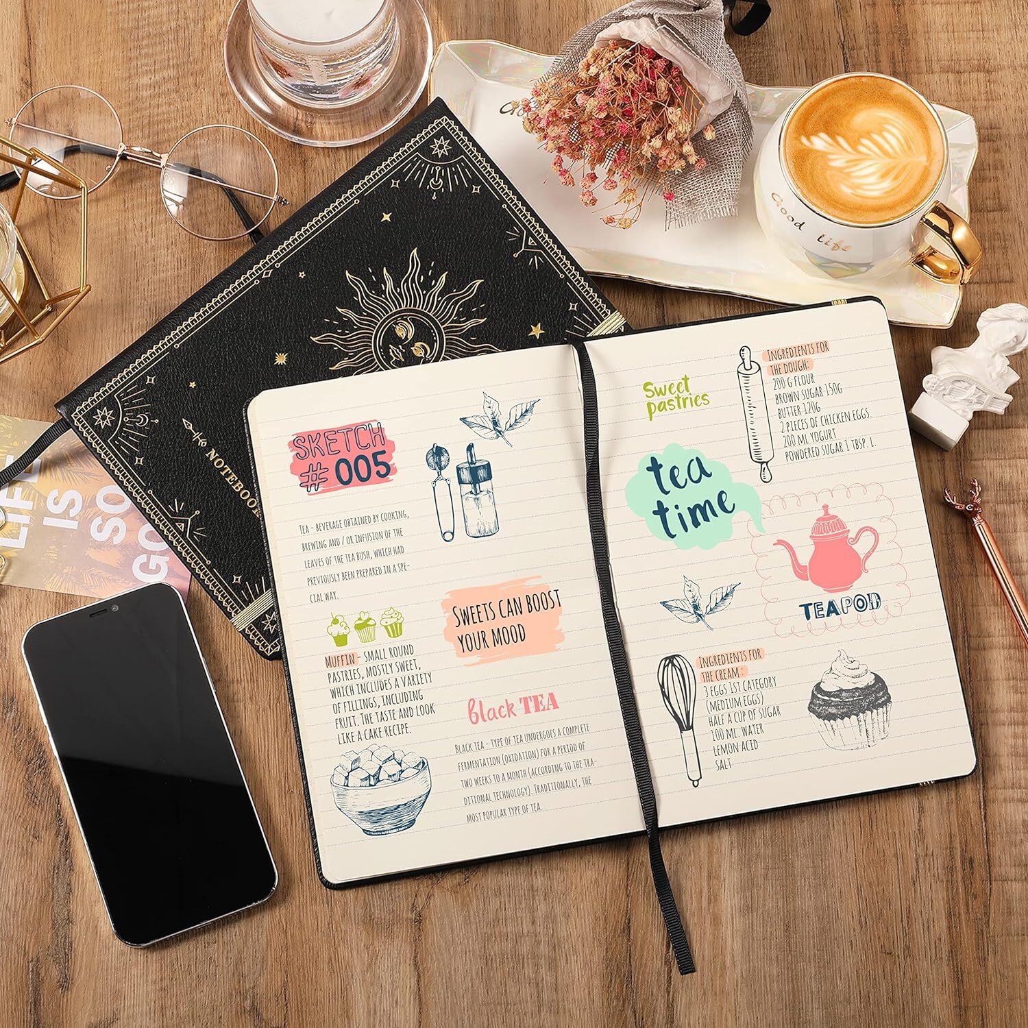 Ruled Notebook/Journal – Premium Thick Paper Faux Leather Classic Writing Notebo