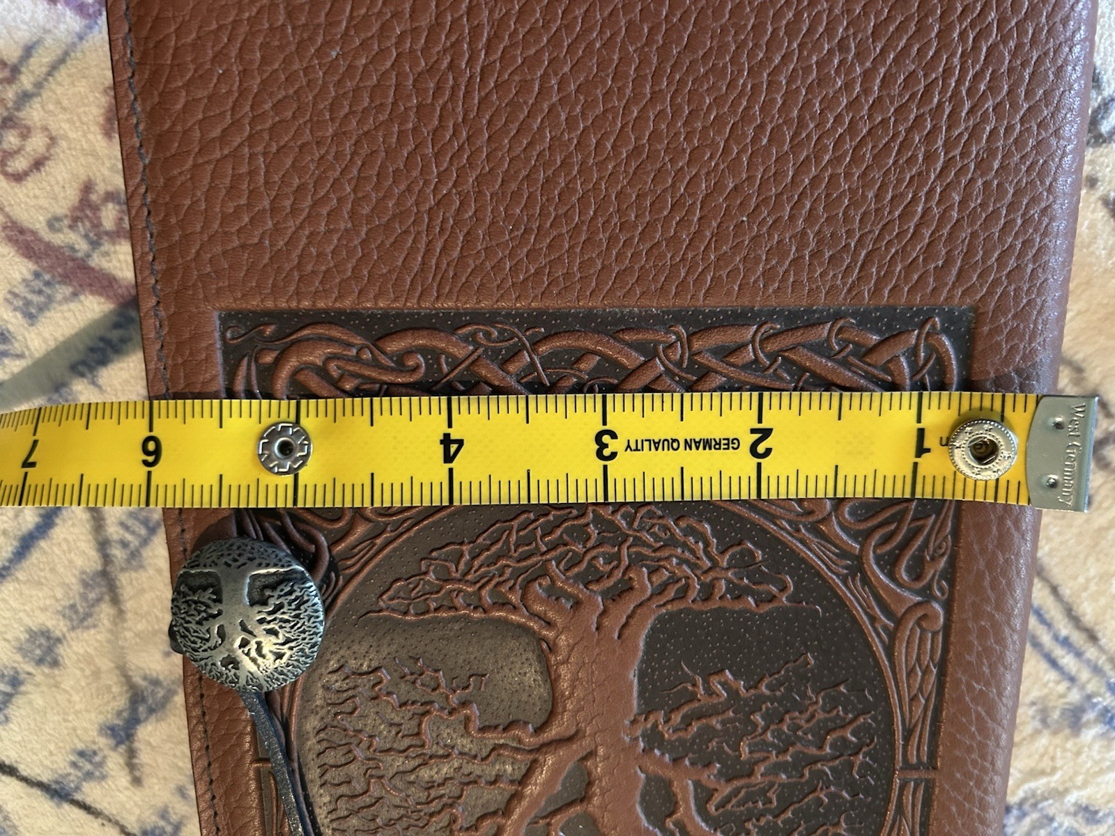 Oberon Design Leather 6″ x 9″ Journal Cover Celtic Oak in Saddle with Blank Book