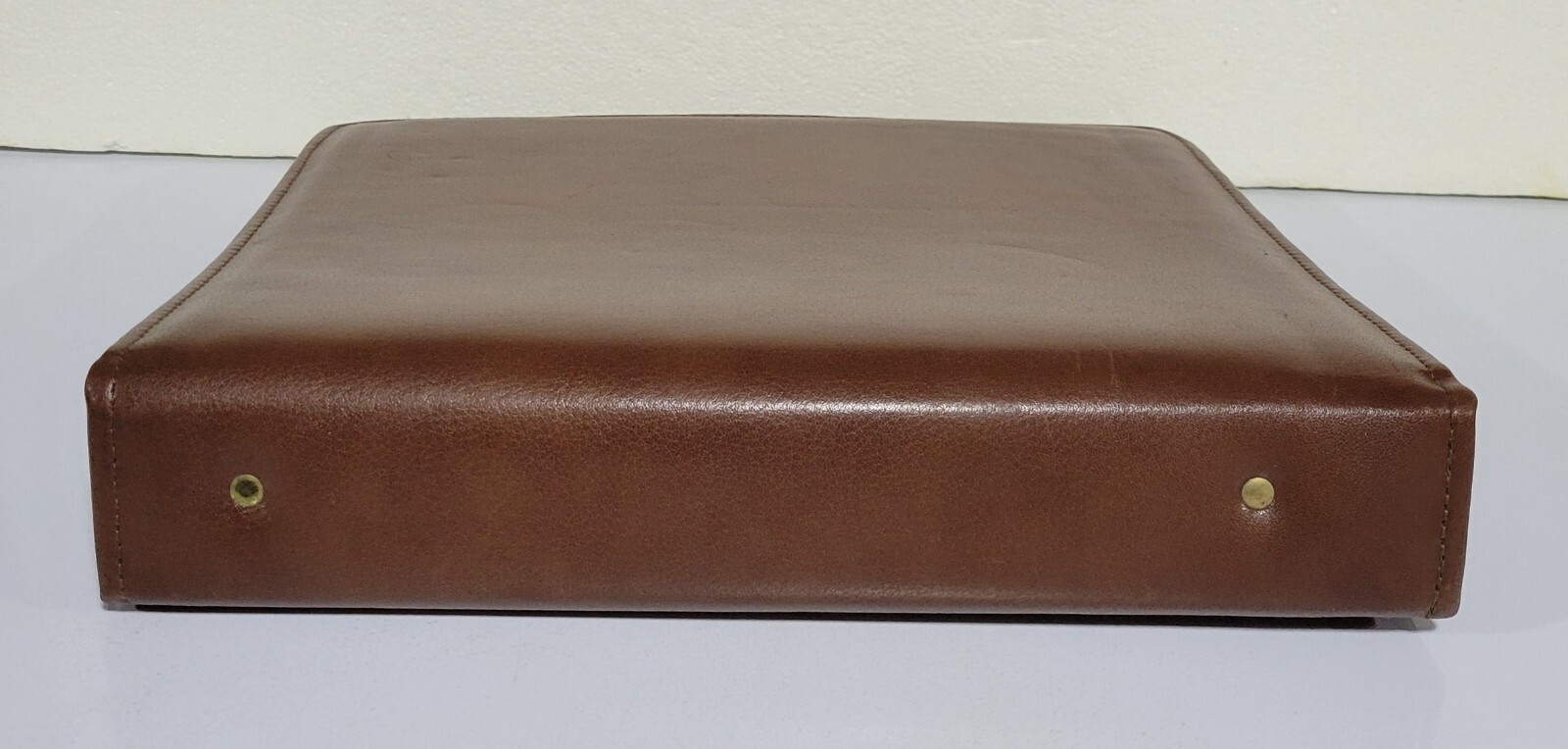 VTG Koloman Handler Brown Leather 7 Ring Binder Zip Close Franklin Quest Inserts