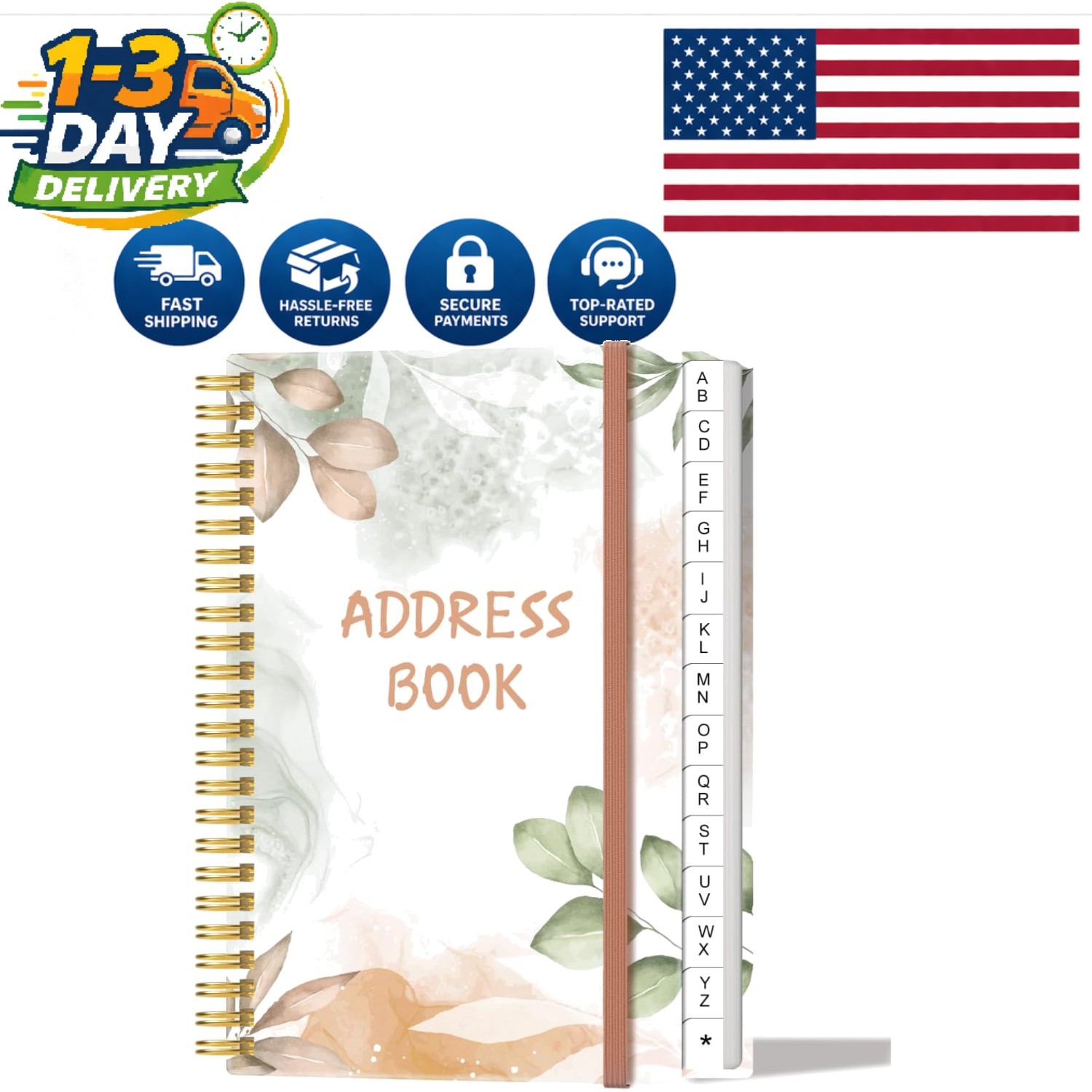 Chic A-Z Tabbed Password Book with High-Quality Pages, 4.3″ x 6.2″ – Gift Ideal