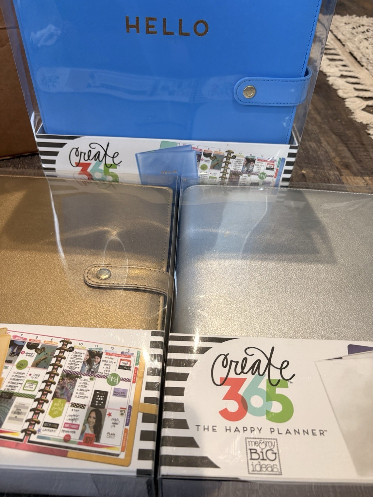 Create 365 Happy Planner Big Deluxe Planner Cover Lot Of 3! Silver, gold + Blue
