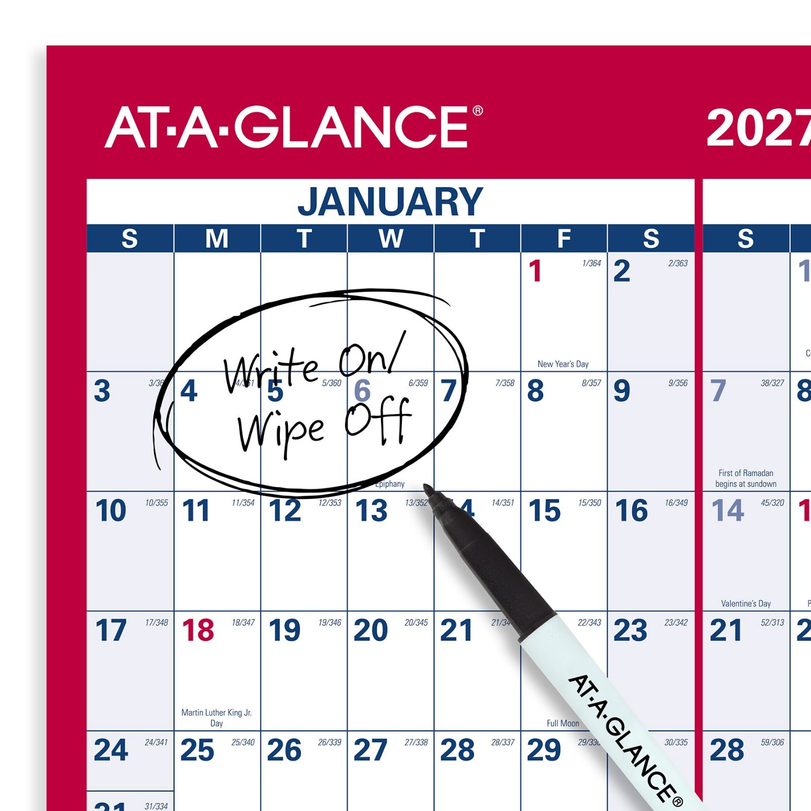 At-A-Glance PM326-28 2026 Yearly Planner, Large Dry Erase Wall Calendar 32 x 48″